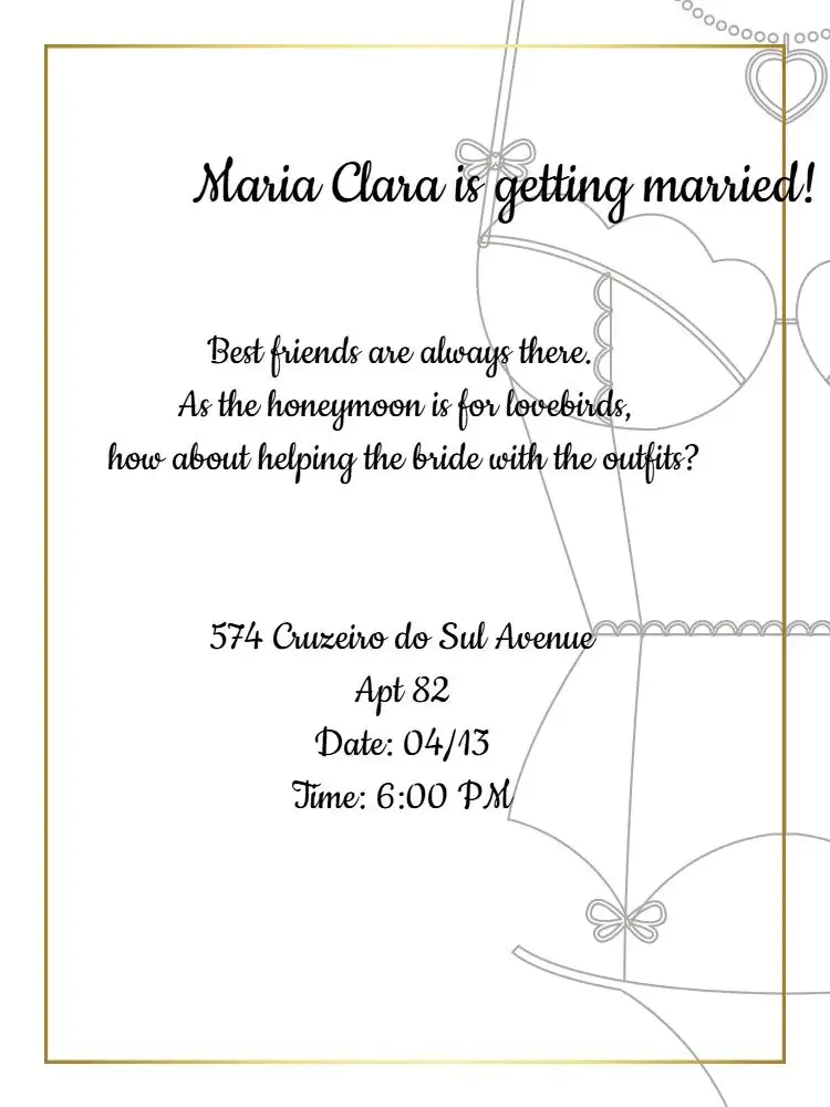 Invitation Women's Lingerie Tea Party – Diaper Shower theme golden, white, modern, elegant, feminine, minimalist