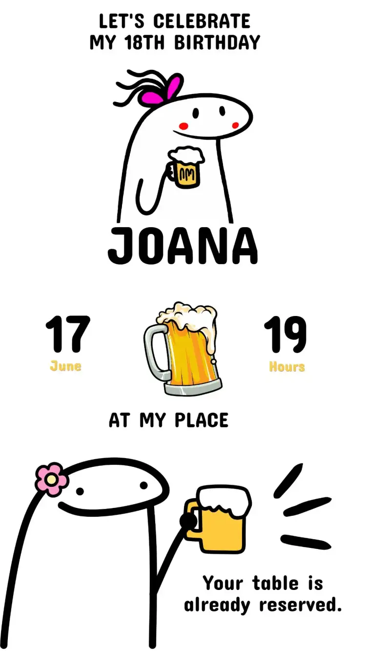 Digital Flork Adult Birthday Invitation - Editable and Personalized