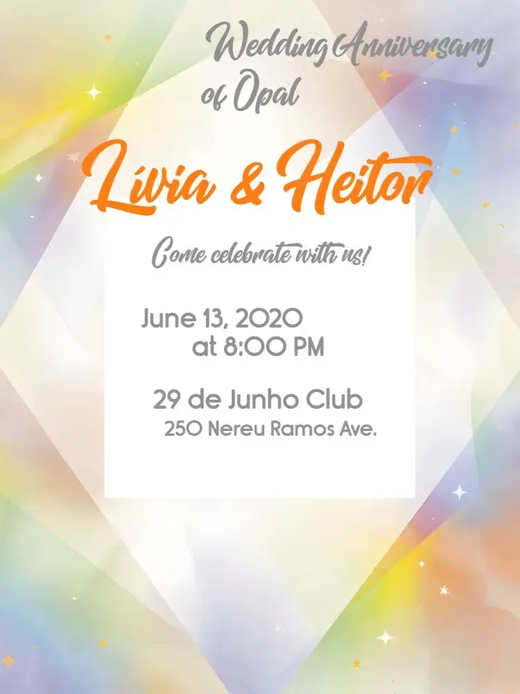 Simple Opal Wedding Anniversary invitation