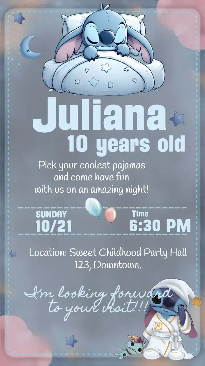 Stitch Sleeping Pajama Party