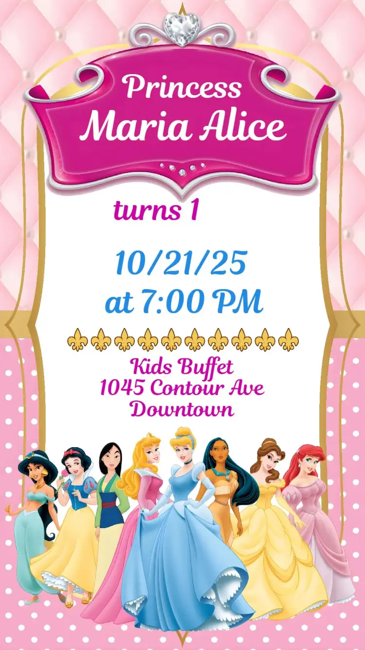 Disney Princesses invitation
