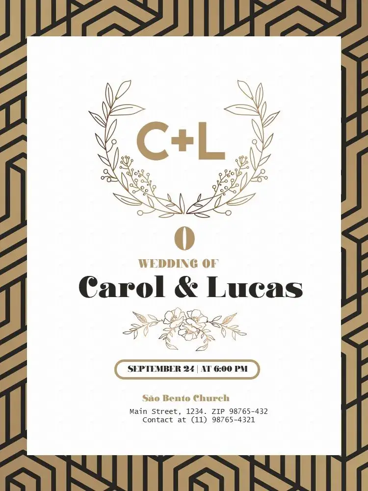Modern Golden Wedding invitation