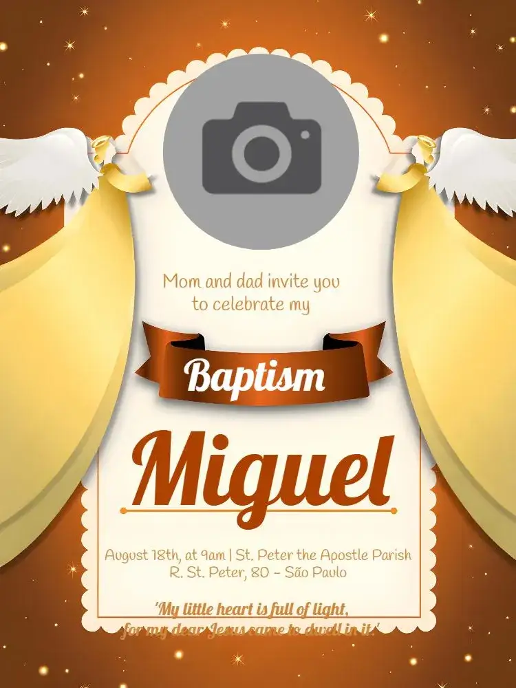 Invitation Christening With Church Photo – Baptism theme elegant, religious, classic, minimalist, modern, festive