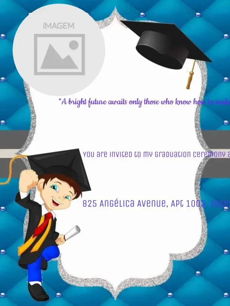 Invitation Kindergarten Graduation Editable Online – Graduation theme elegant, modern, celestial, sober, childish