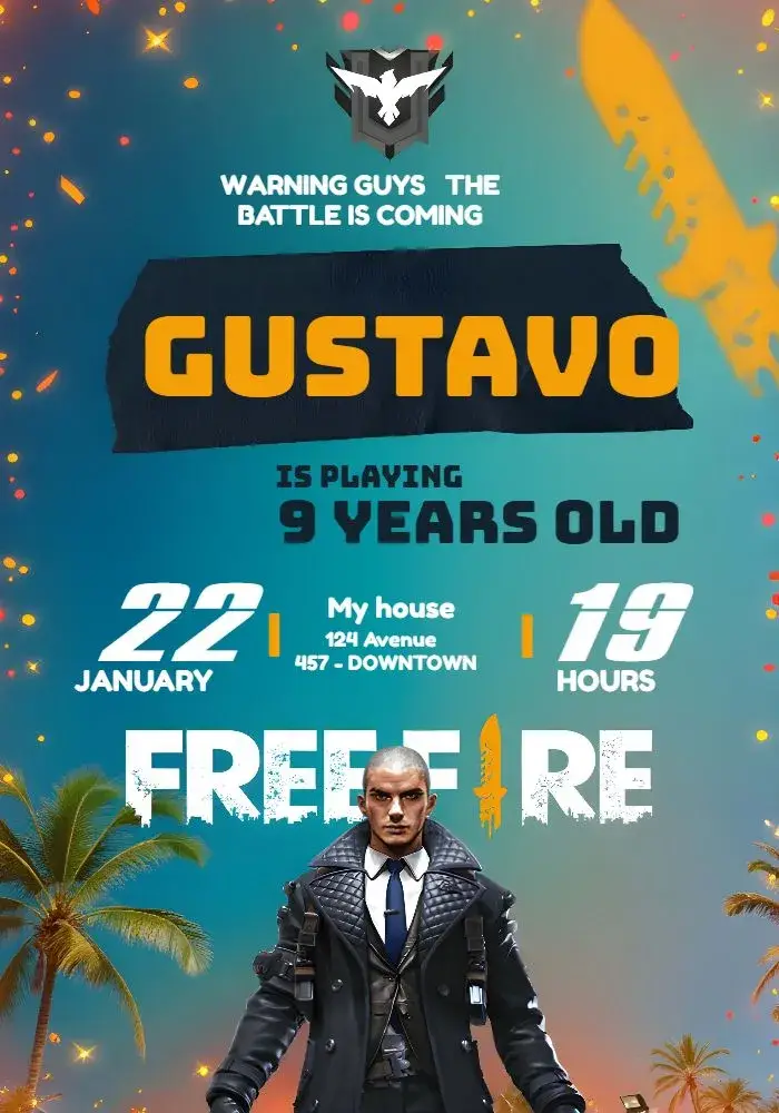 Free Fire Game invitation
