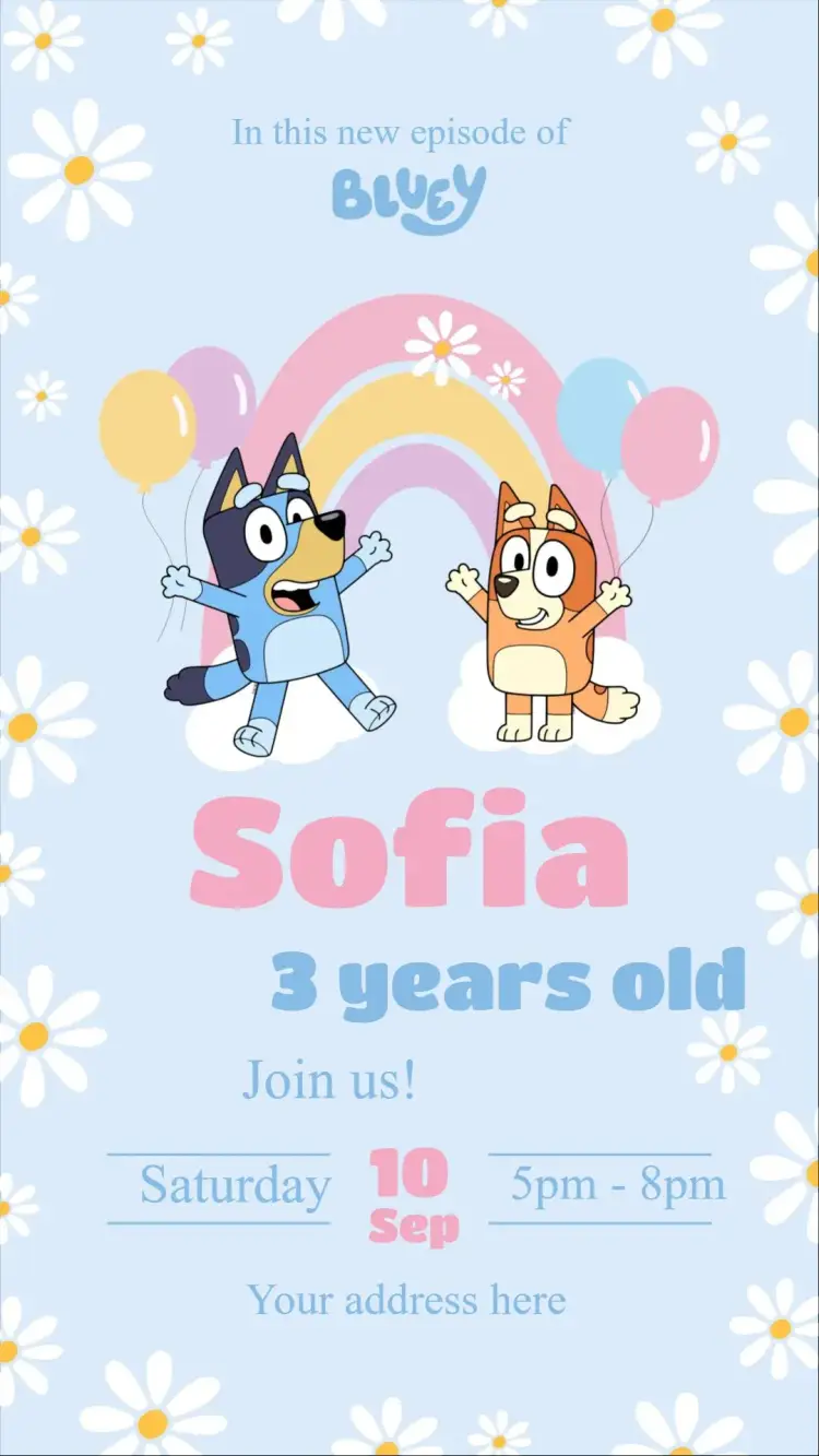 Bluey invitation