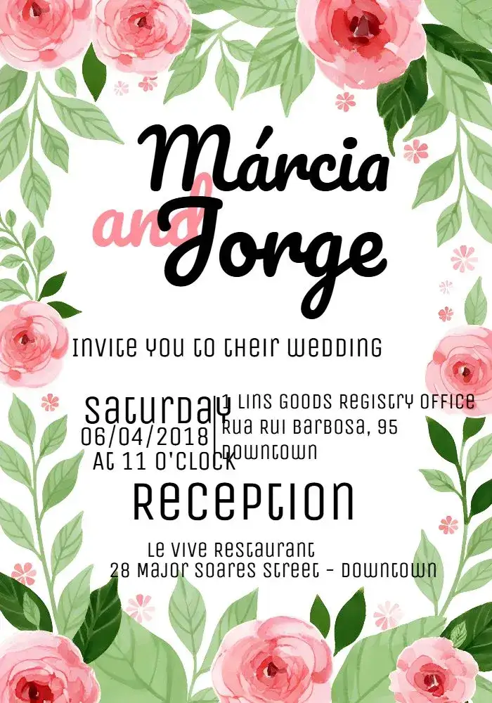 Invitation Black Floral Wedding – Wedding theme floral, modern, elegant, black, pink, white