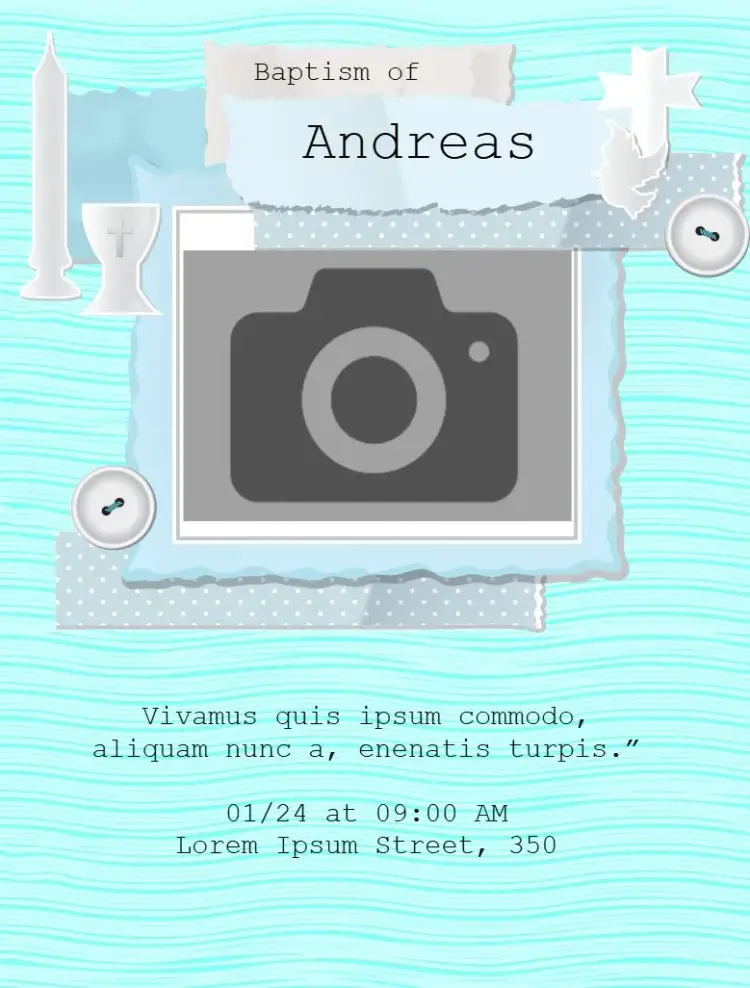 Baptism Scrapbook Whatsapp invitation