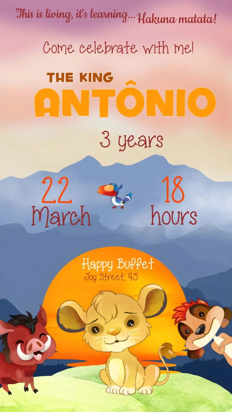 The Lion King Forest invitation