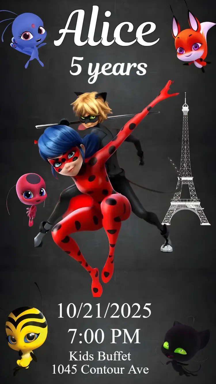Ladybug invitation