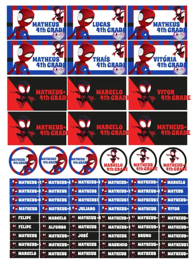 Spidey And His Spectacular Friends School Label invitation