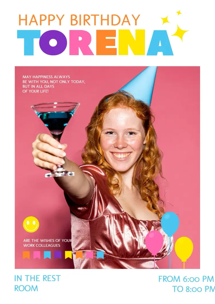 Modern Poster With Male Photo invitation