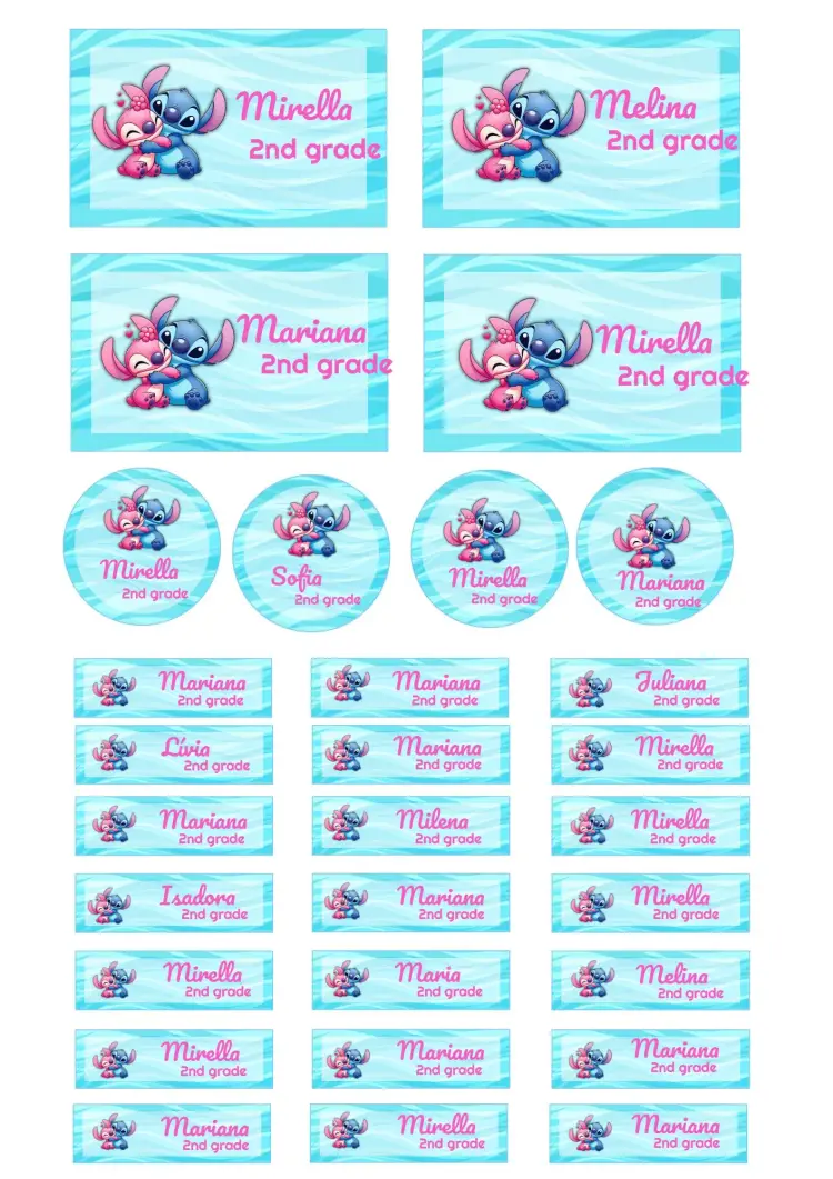Stitch Girl School Label invitation