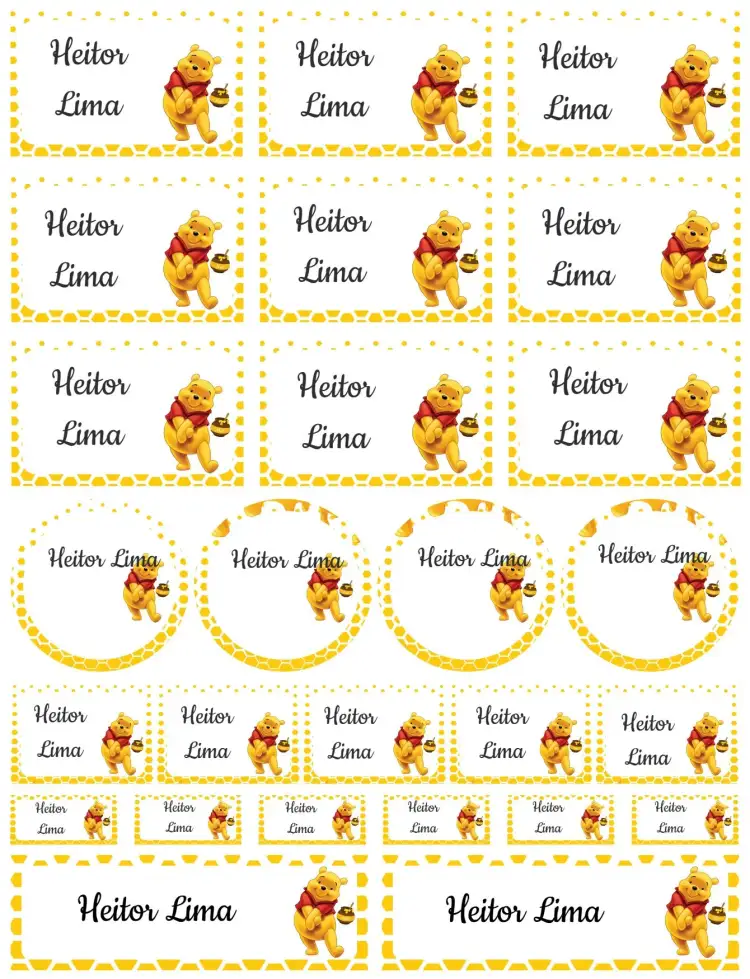 Invitation Winnie the Pooh – Card theme colorful, fun, childlike, whimsical illustrations, animal-themed