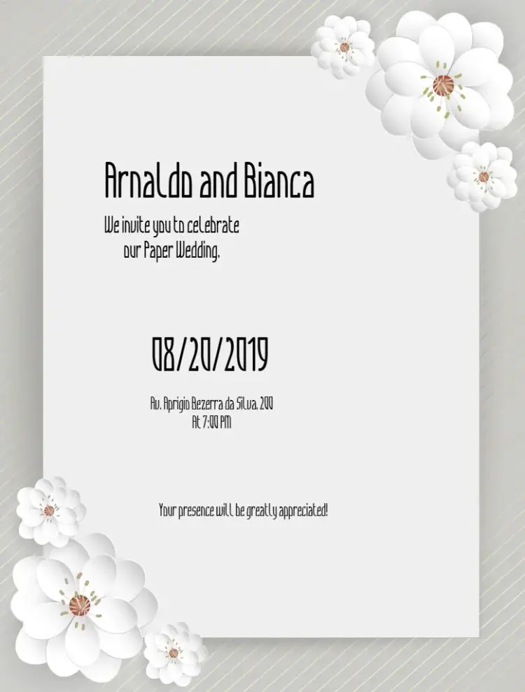Paper Anniversary Party invitation