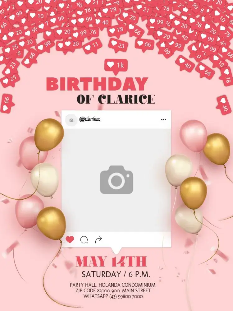 Pink Social Media Party invitation