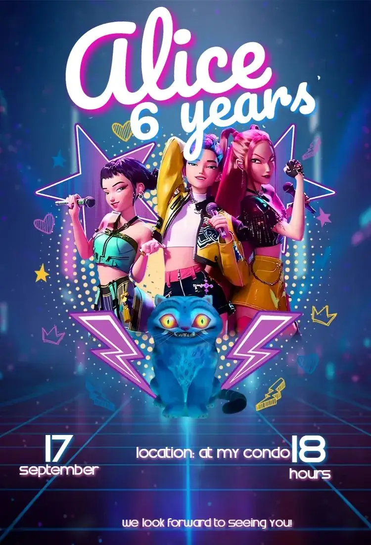 Invite Kpop Warriors editable and customizable