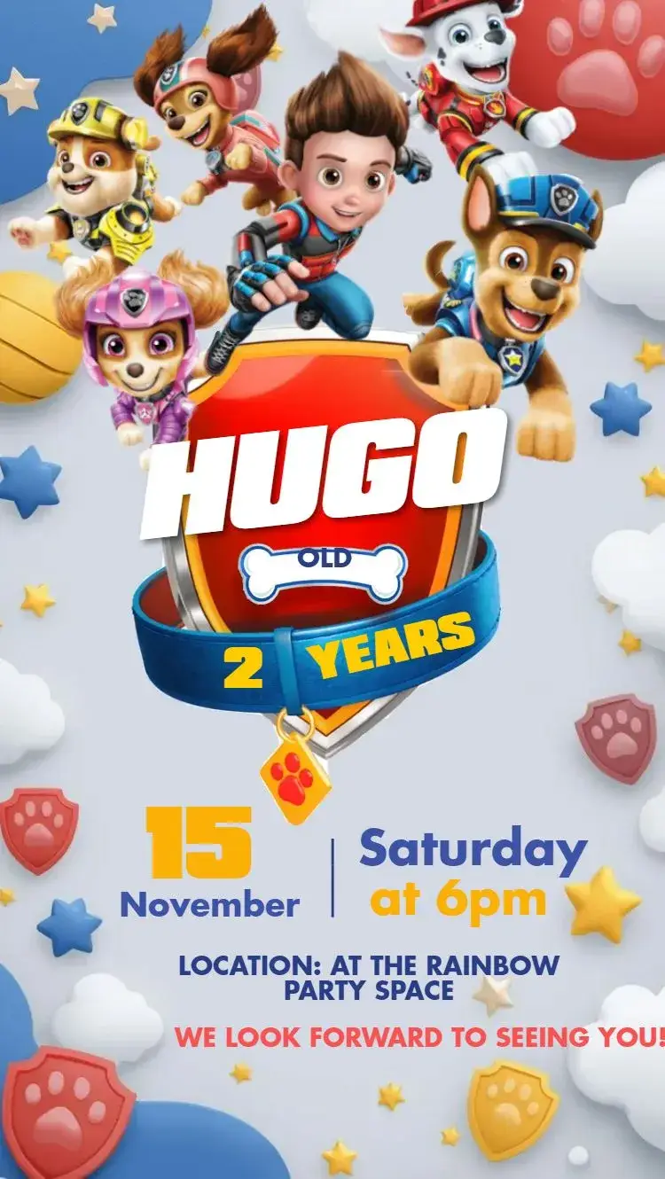 Paw Patrol invitation