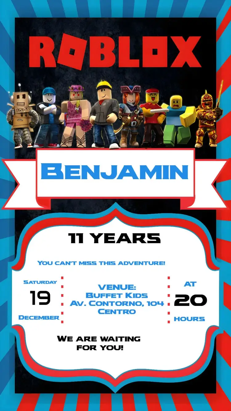 Invite Roblox editable and customizable