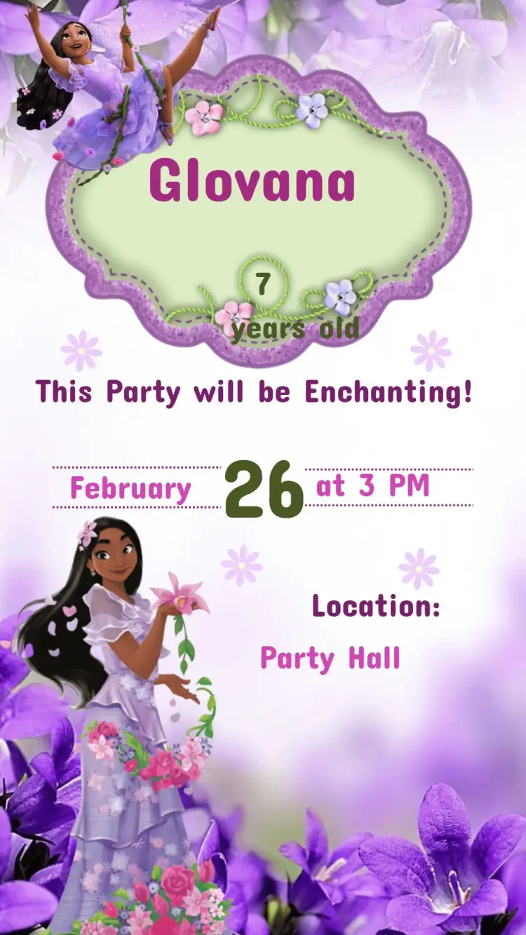 Invitation Enchanted Birthday Invitation – Kids' Birthday Party theme magical, colorful, fantasy, floral, fun, playful