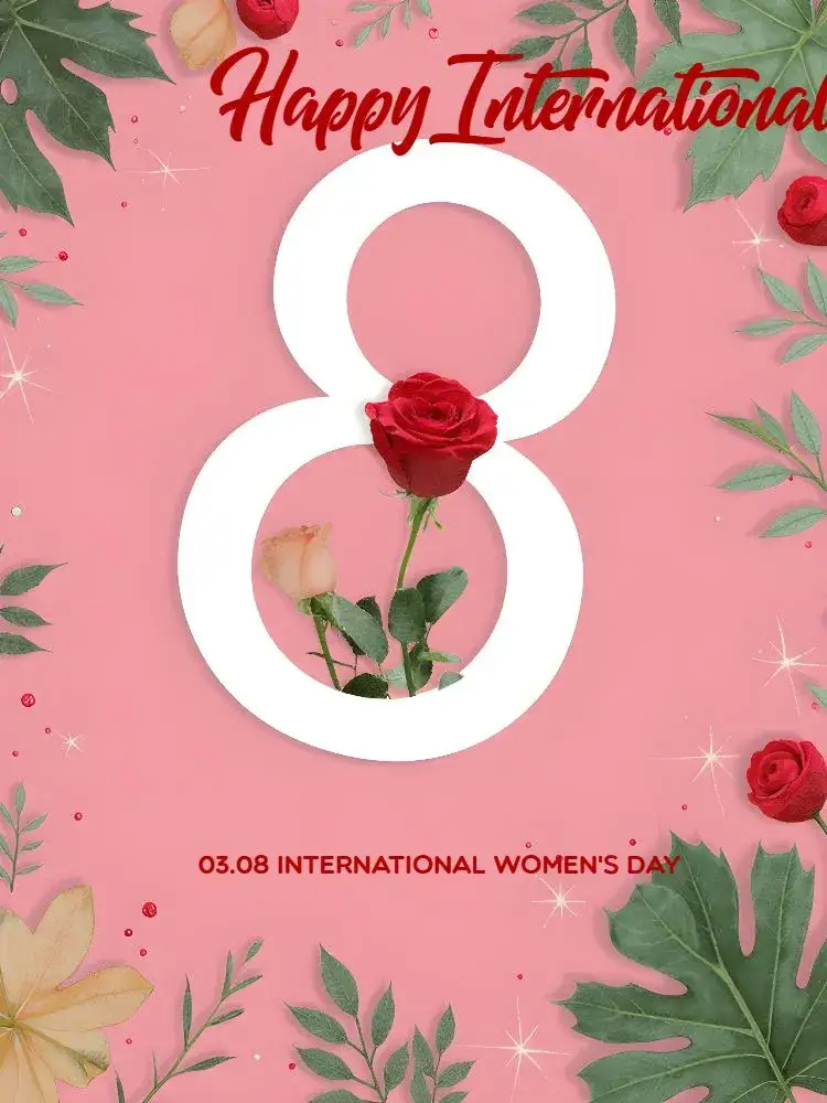 Invitation Post International Working Women's Day – Most searched for theme floral, modern, pink, elegant, minimalist