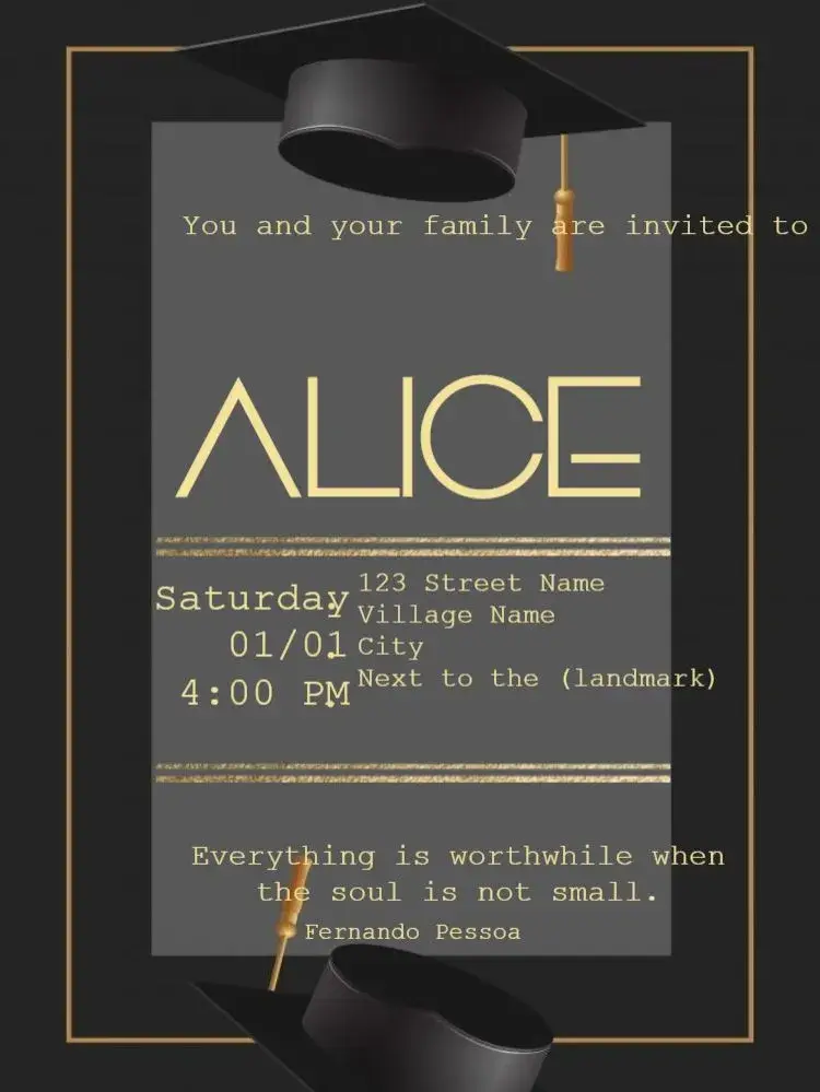 Graduation With RSVP Frame invitation