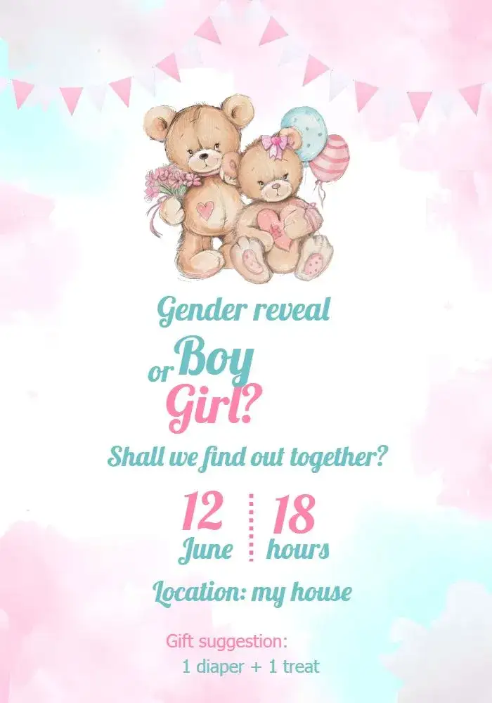 Blue Teddy Bear Gender Reveal
