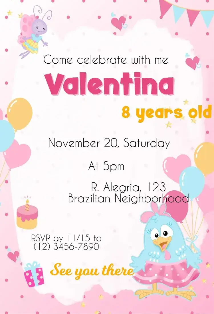 Galinha Pintadinha invitation