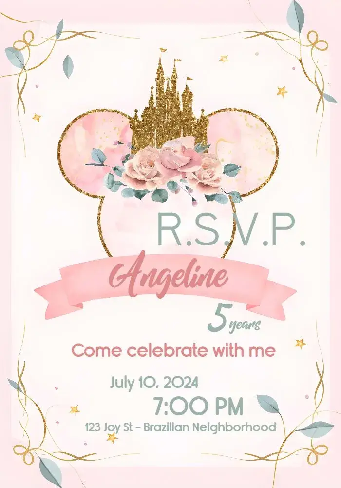 Minnie Mouse Castle Castle invitation