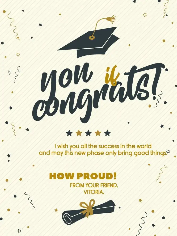 Graduation Celebration Card for Printing Streamer