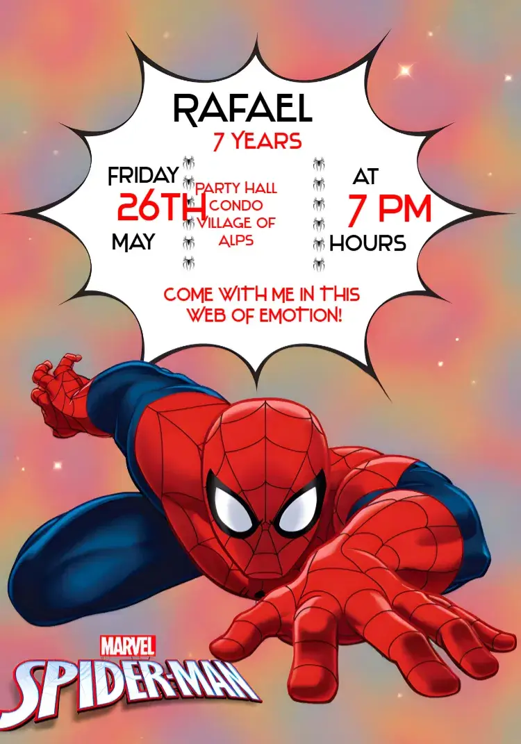 Red Spider-Man invitation