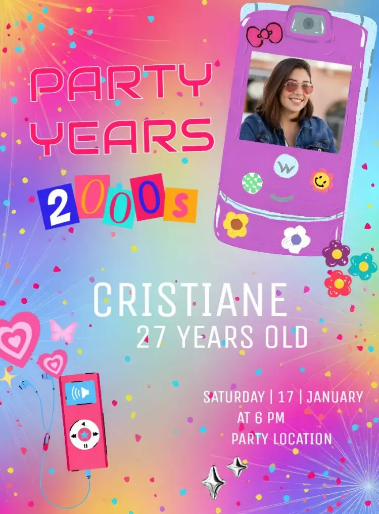 2000s Party With Photo 2000s invitation