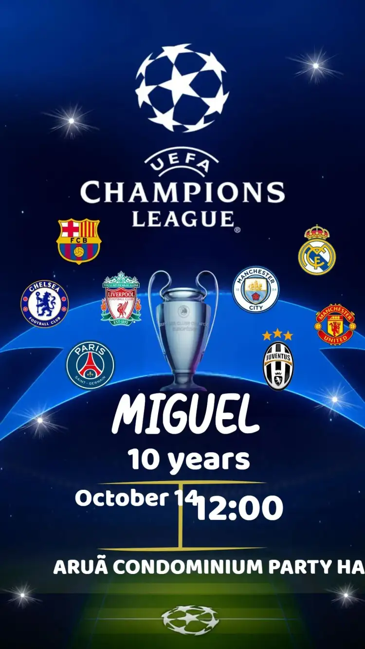 Invitation Champions – Sweet 15 theme soccer, vibrant, modern, youthful, colorful