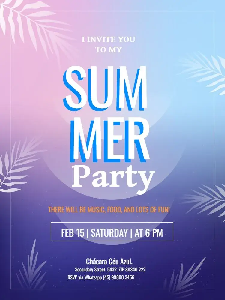 Summer Kids Party invitation