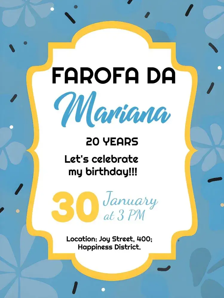Invitation Farofa Drinks – Bridal Shower theme colorful, abstract, summer, tropical, fun, modern