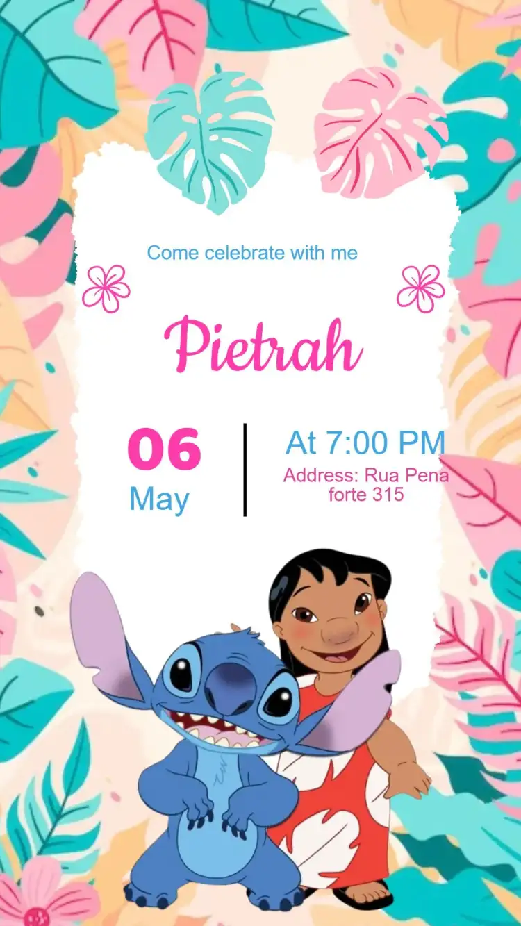 Lilo and Stitch Birthday Invitation