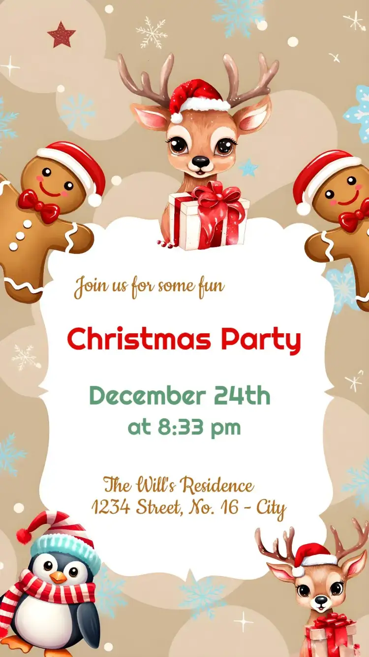 Invitation Christmas Cookies Party – Commemorative Dates theme vintage, colorful, fun, festive, minimalist