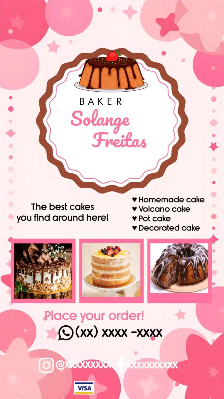 Bakery Cake Business Card invitation