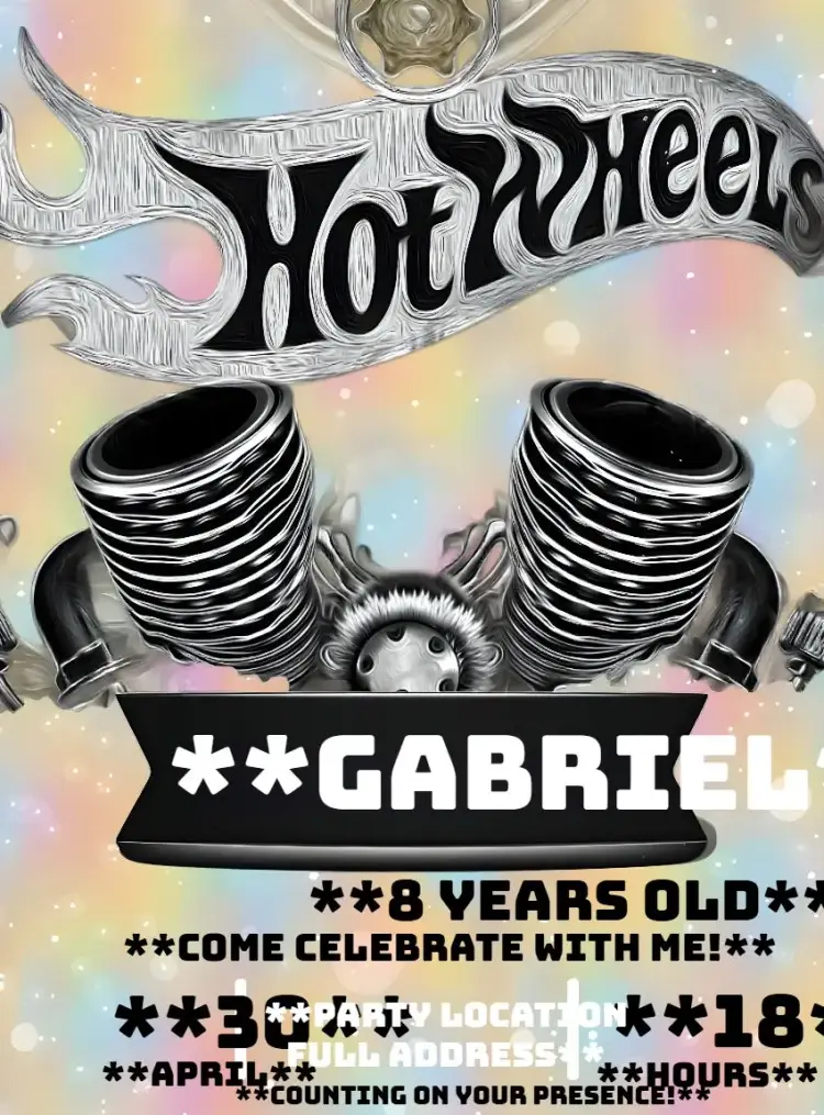 Hot Wheels Designed invitation