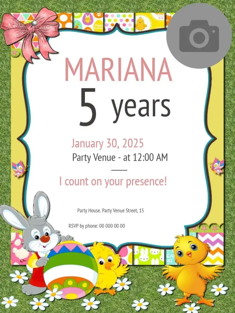 Invitation 5 Years To Edit White Invitation – Sweet 15 theme modern, white, pink, black, elegant, fun