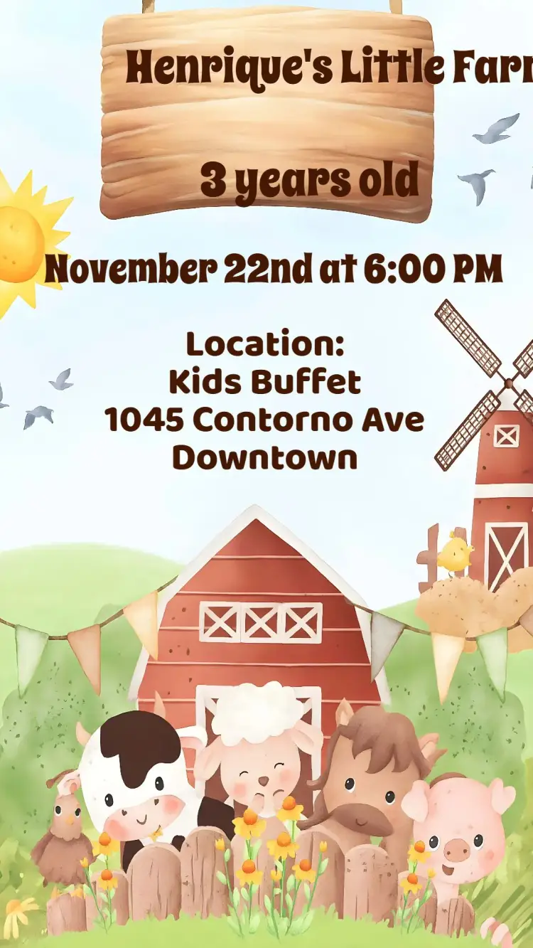 Farm theme invitation