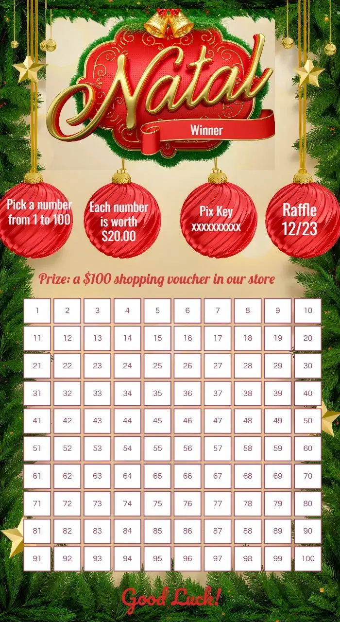 Invitation Pix Prize Christmas Raffle – Tickets theme Christmas-themed, Festive, Colorful, Fun-filled, Modern