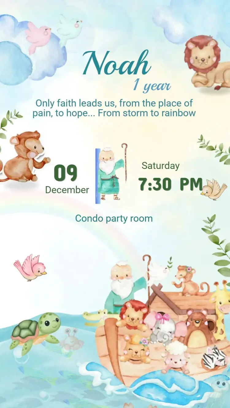 Birthday Invitation NOAH'S ARK