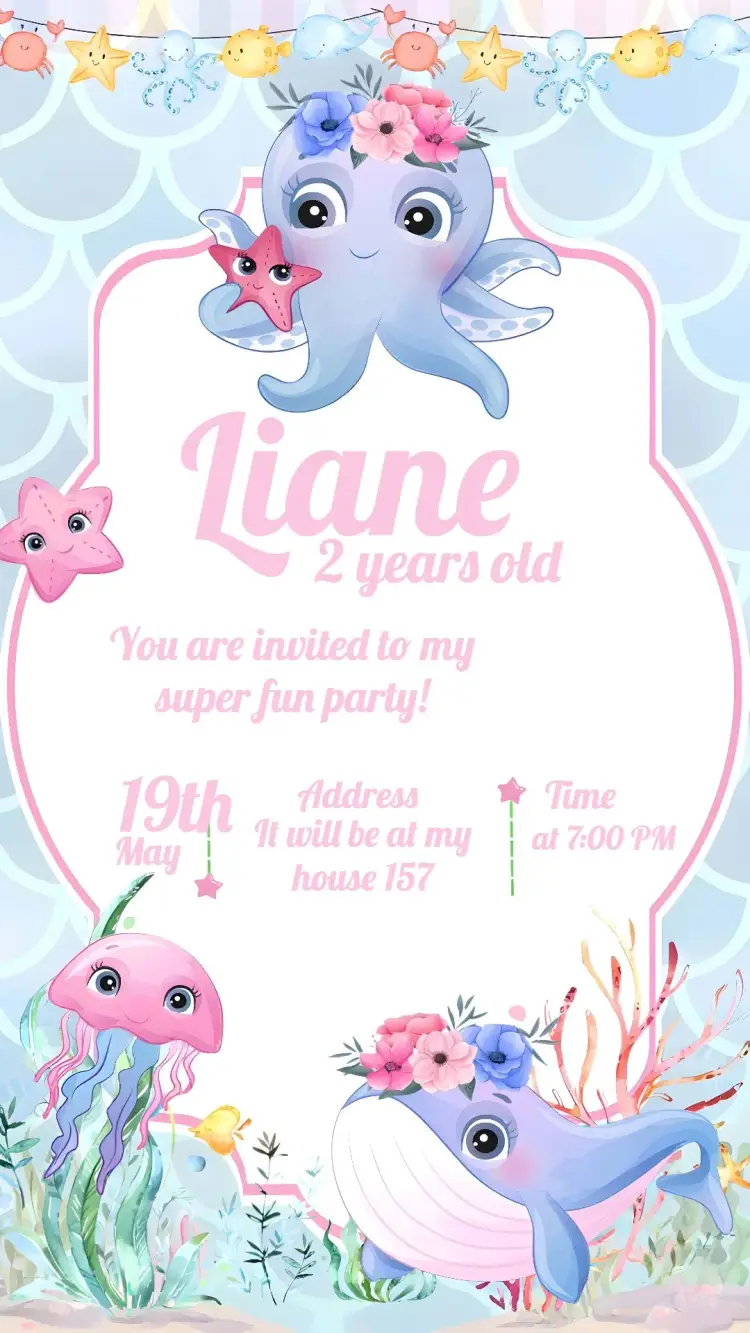 Under the Sea Kids invitation