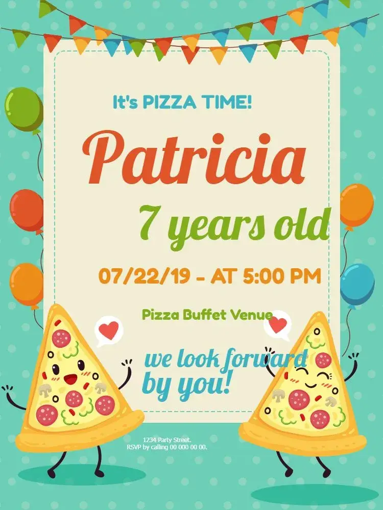 Pizza Party invitation