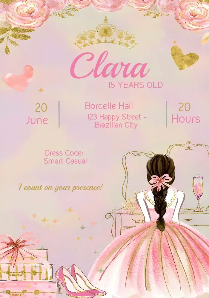 Invitation 15th Birthday Princess Debutante