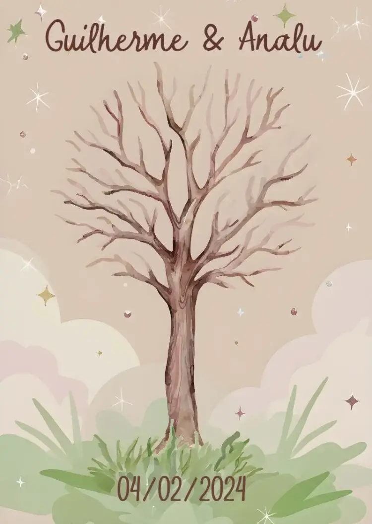 Wedding Fingerprint Tree Frame invitation