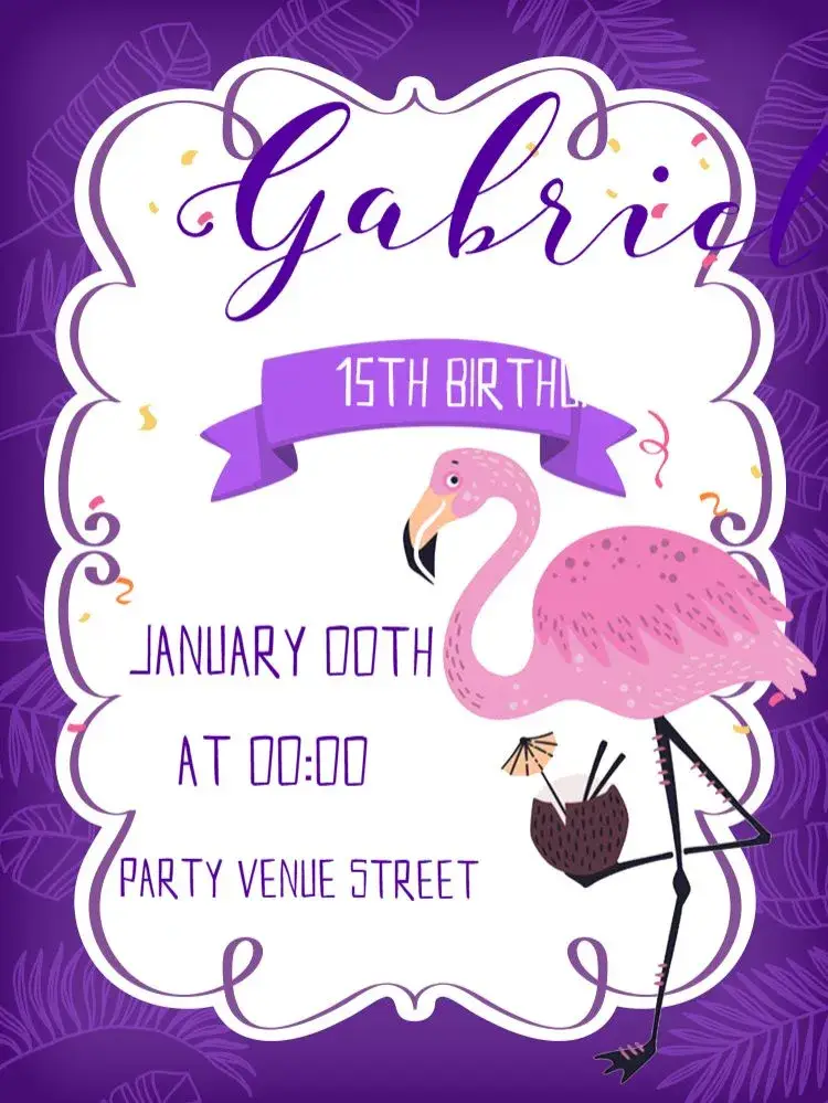 Female Flamingo invitation
