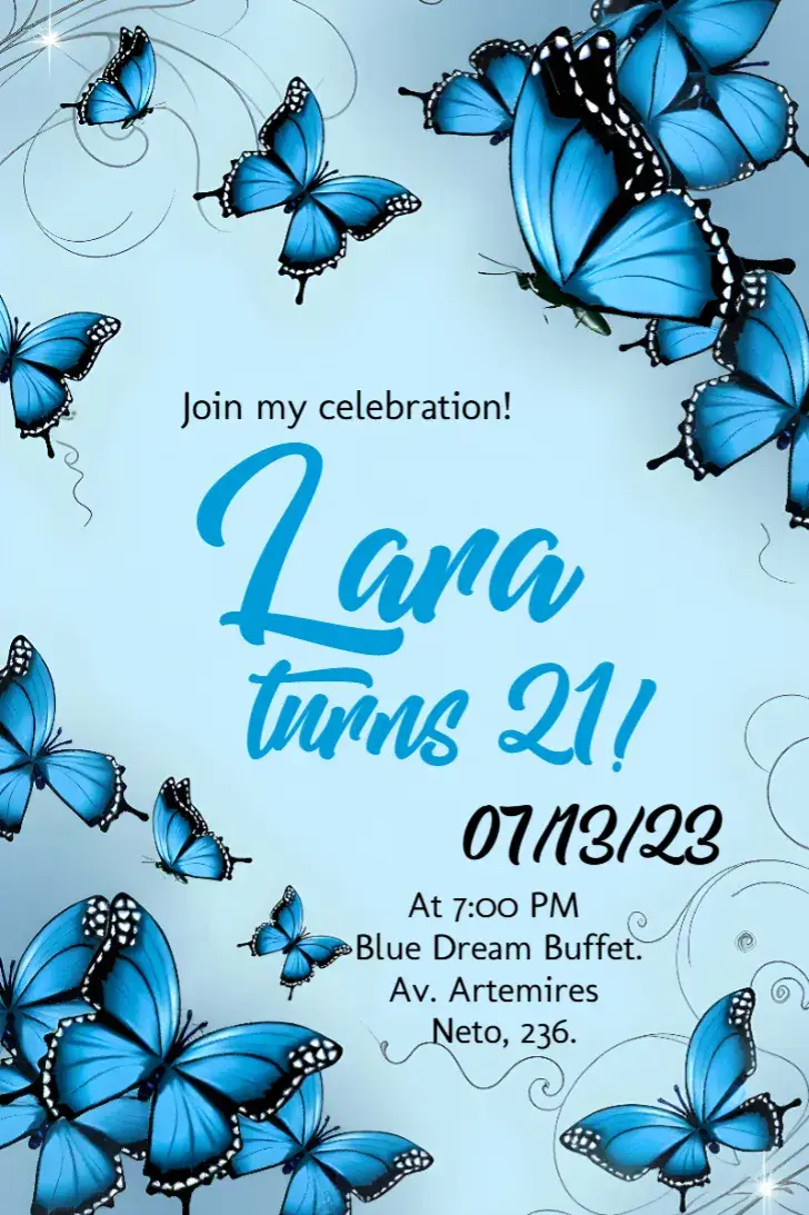Gray Butterfly invitation