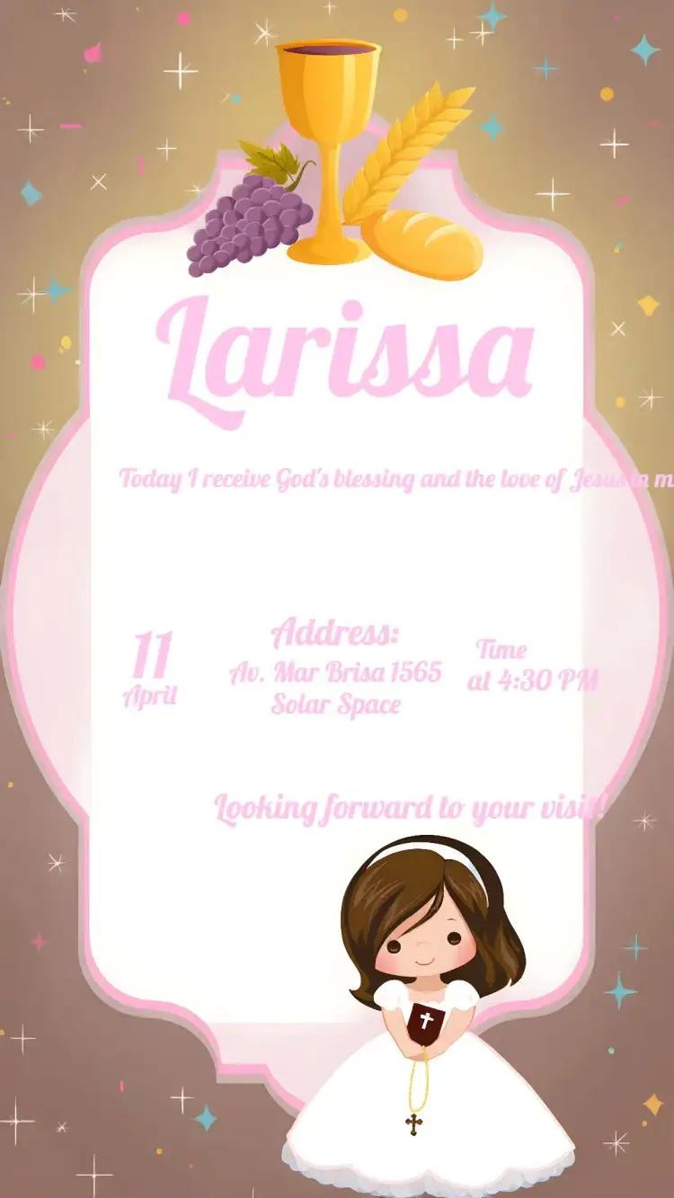 Invitation Church Baptism – Baptism theme pink, delicate, modern, classic, elegant, childish